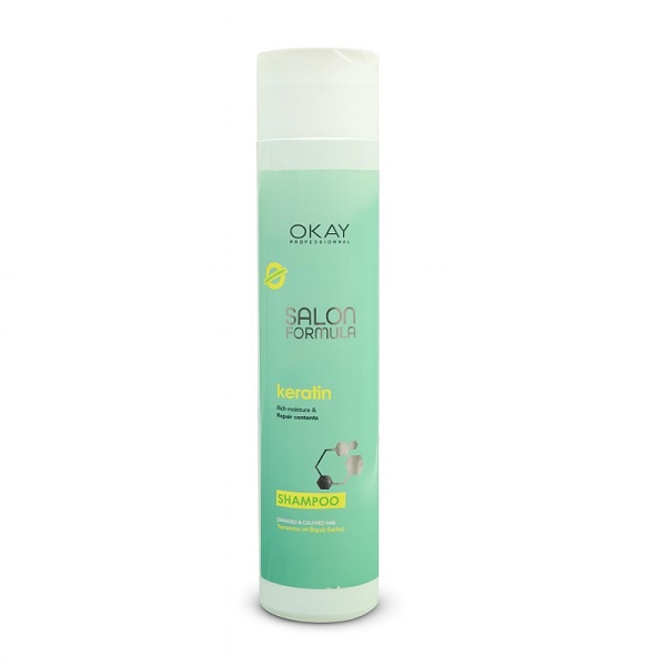 شامپو کراتینه OKAY مدل Salon Formula – ترمیم‌کننده و آبرسان قوی مو