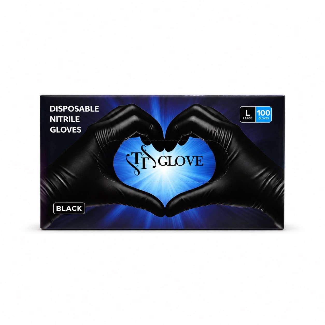 دستکش نیتریل مشکی TF Glove بسته 100 عددی سایز Large لارج